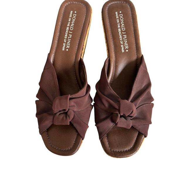 DONALD PLINER BROWN CHUNKY WEDGE SANDALS‎ HEELS SIZE 10.5 NEW. - Picture 8 of 8
